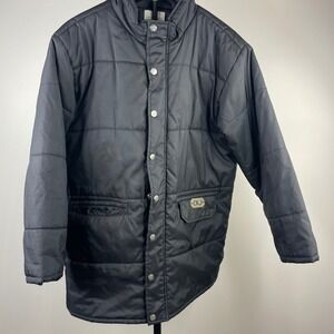 Calvin Klein Jeans Mens Quilted Puffer Jacket Black Snap Zip VB40L821 XL